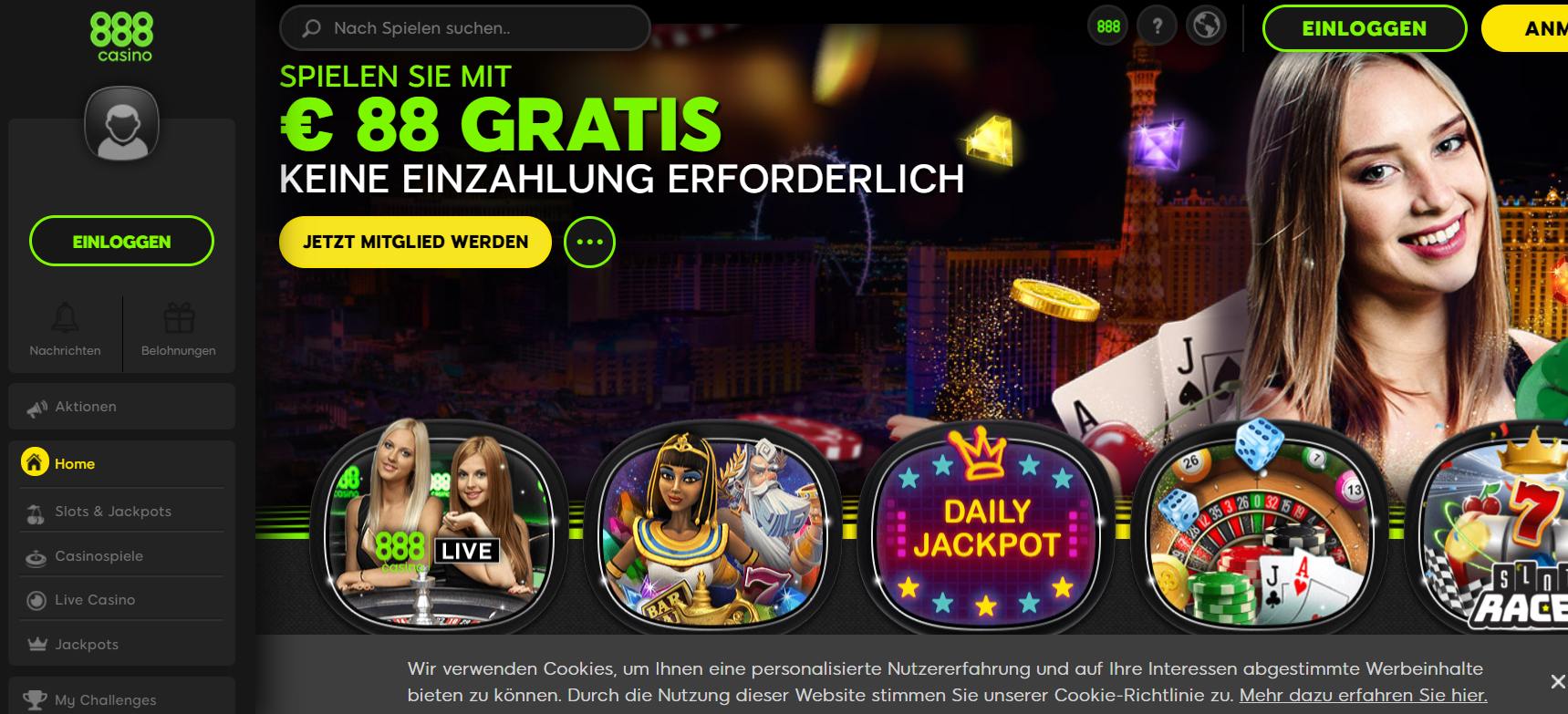 Ein Screenshot von 888 Casino